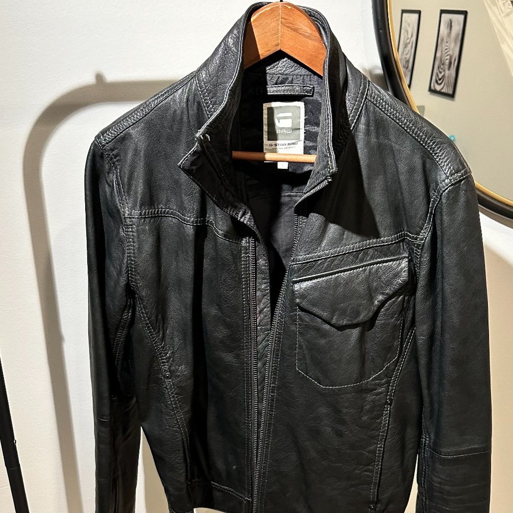 G-Star JSF Black Leather Jacket